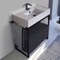 Modern Console Vanity, Marble Style Sink, 35